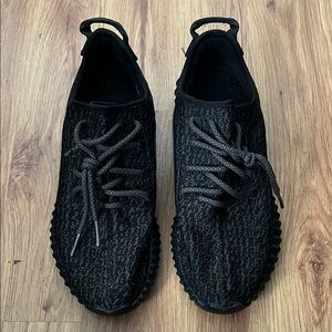 Yeezy Black Knit Sneakers with Ribbed Midsole